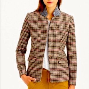 J.Crew Regent Houndstooth Jeweled Collar Blazer size  6